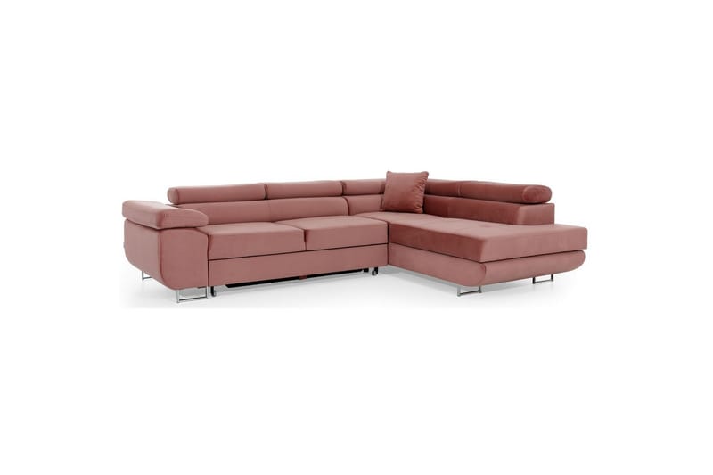 Seksjon Eltap Anton 272x203x85 cm - Monolith 63, Rosa, Høyre - Møbler - Sofaer - Sovesofaer