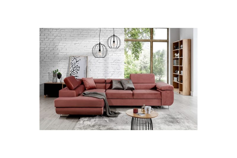 Seksjon Eltap Anton 272x203x85 cm - Monolith 63, Rosa, Venstre - Møbler - Sofaer - Sovesofaer