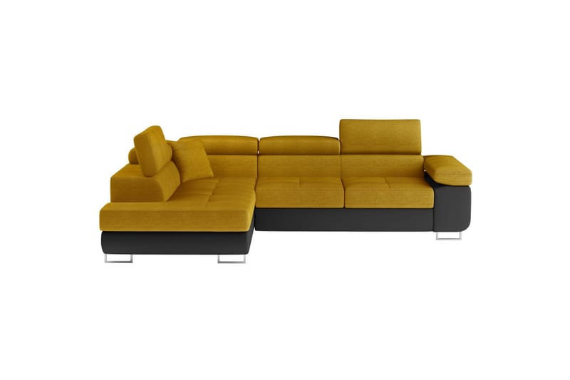 Seksjon Eltap Anton 272x203x85 cm - Omega 68, Soft 11, Gul, Svart, Venstre - Møbler - Sofaer - Sovesofaer