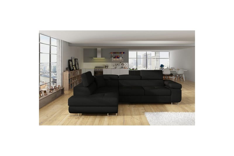 Seksjon Eltap Anton 272x203x85 cm - Sawana 14, Svart, Venstre - Møbler - Sofaer - Sovesofaer