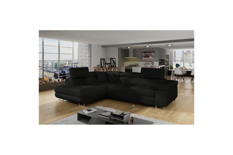 Seksjon Eltap Anton 272x203x85 cm - Sawana 14, Svart, Venstre - Møbler - Sofaer - Sovesofaer