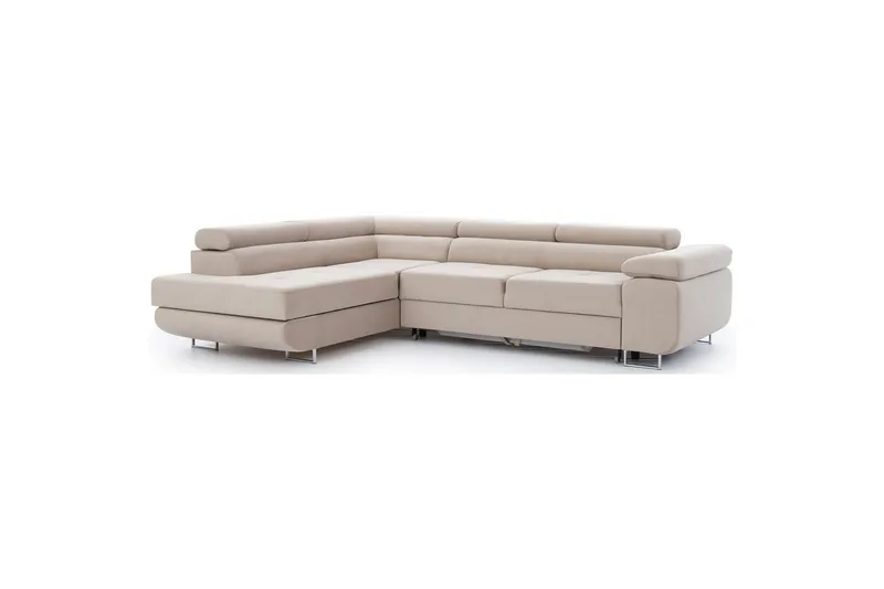 Seksjon Eltap Anton 272x203x85 cm - Paros 02, Beige, Venstre - Møbler - Sofaer - Sovesofaer