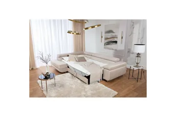 Seksjon Eltap Anton 272x203x85 cm - Paros 02, Beige, Venstre - Møbler - Sofaer - Sovesofaer