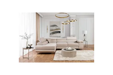 Seksjon Eltap Anton 272x203x85 cm - Paros 02, Beige, Venstre - Møbler - Sofaer - Sovesofaer