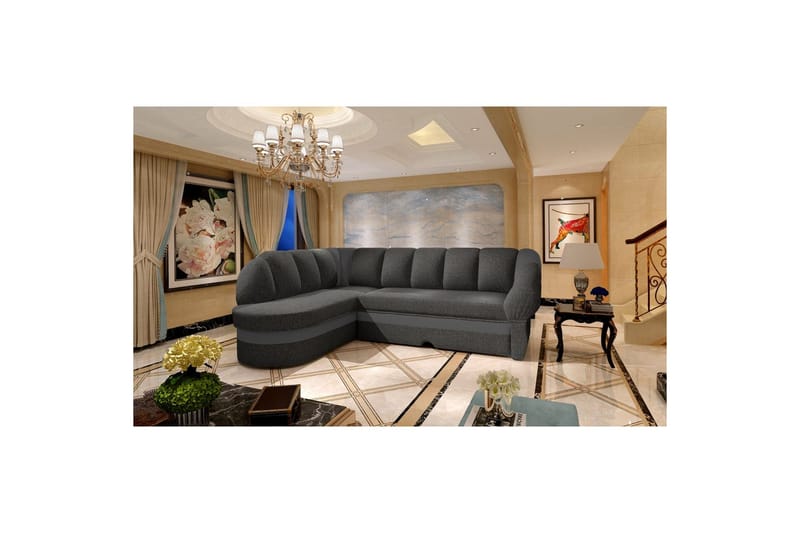 Seksjon Eltap Benano 250x85x180 cm - Inari 96, Soft 29, Mørk Grå, Grå, Venstre - Møbler - Sofaer - Sovesofaer