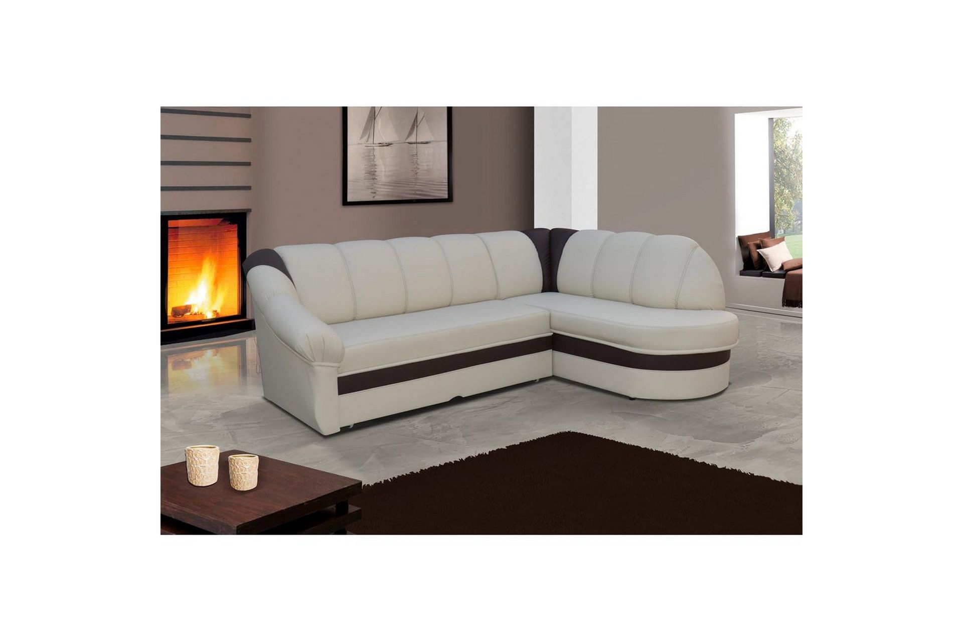 Seksjon Eltap Benano 250x85x180 cm - Soft 33, Soft 66, Beige, Mørk Brun, Høyre