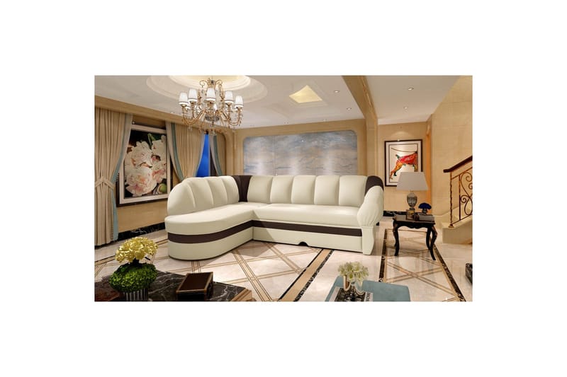 Seksjon Eltap Benano 250x85x180 cm, Soft 33, Soft 66, Beige, Mørk Brun, Venstre