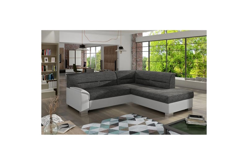 Seksjon Eltap Bergen 247x214x83 cm - Berlin 02, Soft 17, Hvit, Høyre - Møbler - Sofaer - Sovesofaer