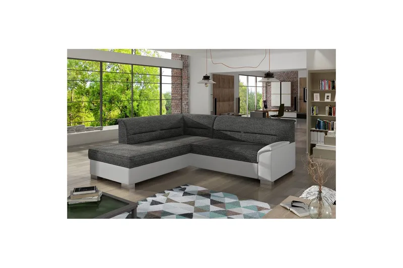 Seksjon Eltap Bergen 247x214x83 cm - Berlin 02, Soft 17, Hvit, Venstre - Møbler - Sofaer - Sovesofaer