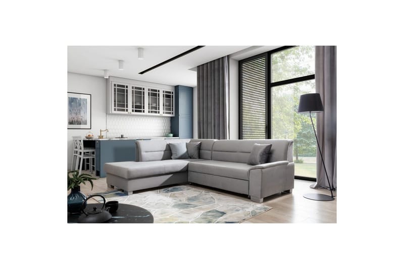 Seksjon Eltap Bergen 247x214x83 cm - Monolith 84, Monolith 85, Lys Grå, Grå, Venstre - Møbler - Sofaer - Sovesofaer
