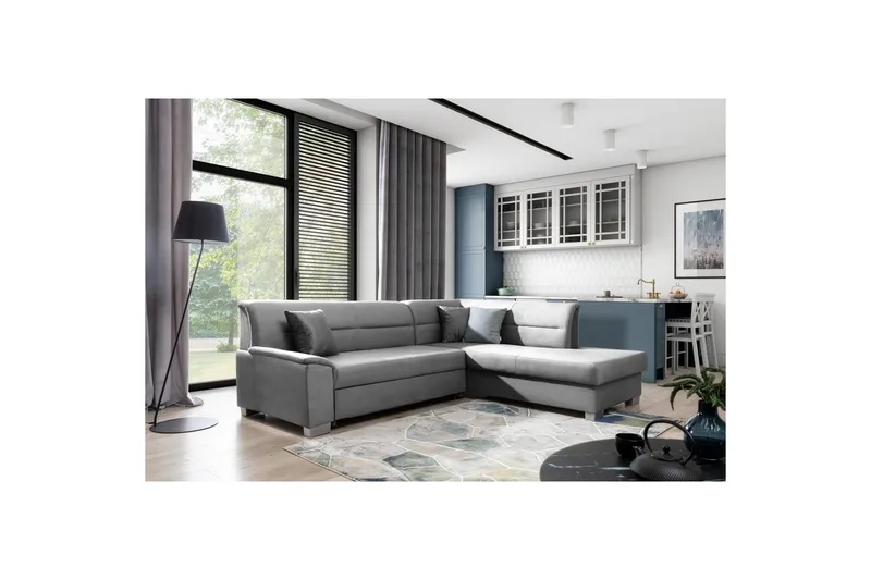 Seksjon Eltap Bergen 247x214x83 cm - Monolith 85, Grå, Høyre - Møbler - Sofaer - Sovesofaer