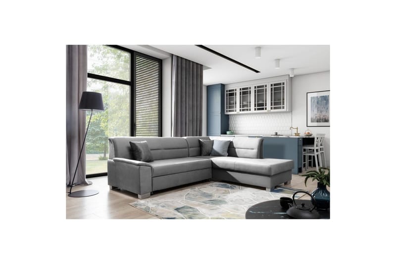 Seksjon Eltap Bergen 247x214x83 cm - Monolith 85, Grå, Høyre - Møbler - Sofaer - Sovesofaer