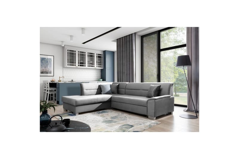 Seksjon Eltap Bergen 247x214x83 cm - Monolith 85, Grå, Venstre - Møbler - Sofaer - Sovesofaer