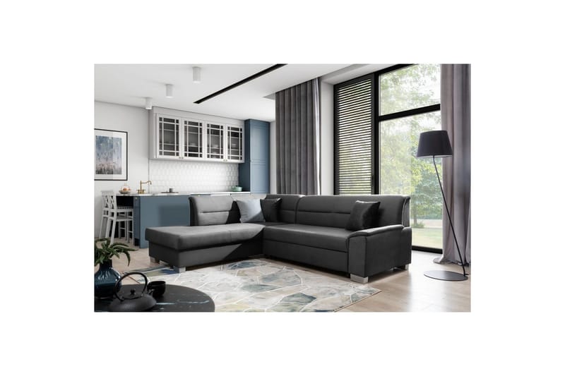 Seksjon Eltap Bergen 247x214x83 cm - Monolith 97, Mørk Grå, Venstre - Møbler - Sofaer - Sovesofaer
