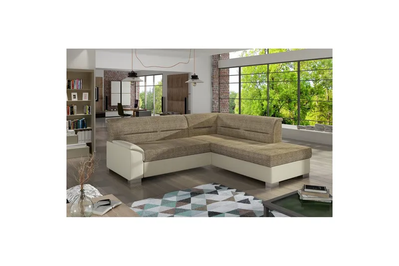 Seksjon Eltap Delvo 247x214x83 cm, Berlin 03, Soft 33, Beige, Høyre