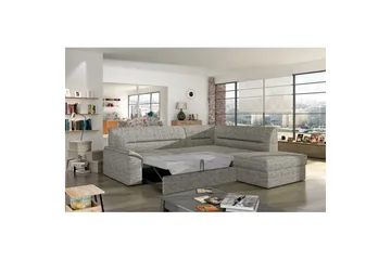 Seksjon Eltap Elano 255x212x90 cm - Berlin 01, Grå, Høyre - Møbler - Sofaer - Sovesofaer