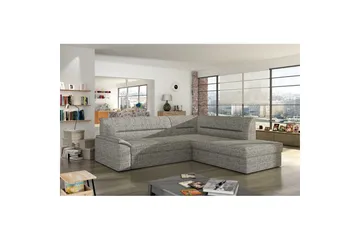 Seksjon Eltap Elano 255x212x90 cm - Berlin 01, Grå, Høyre - Møbler - Sofaer - Sovesofaer