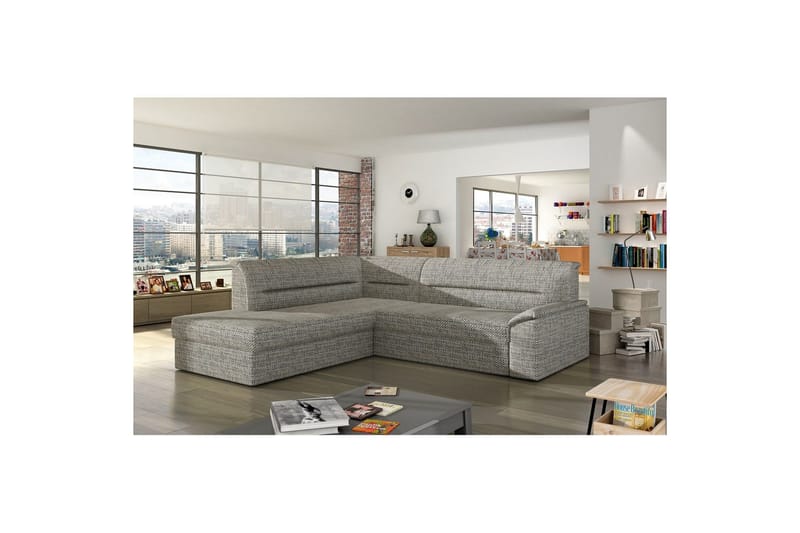 Seksjon Eltap Elano 255x212x90 cm - Berlin 01, Grå, Venstre - Møbler - Sofaer - Sovesofaer