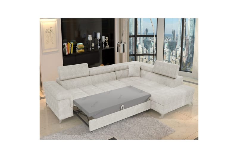 Seksjon Eltap Eridano 275x202x88 cm - Amore 01, Hvit, Høyre - Møbler - Sofaer - Sovesofaer