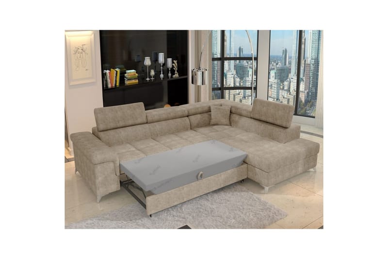 Seksjon Eltap Eridano 275x202x88 cm - Amore 18, Beige, Høyre - Møbler - Sofaer - Sovesofaer