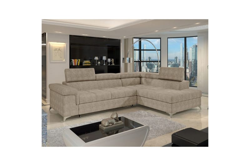 Seksjon Eltap Eridano 275x202x88 cm - Amore 18, Beige, Høyre - Møbler - Sofaer - Sovesofaer