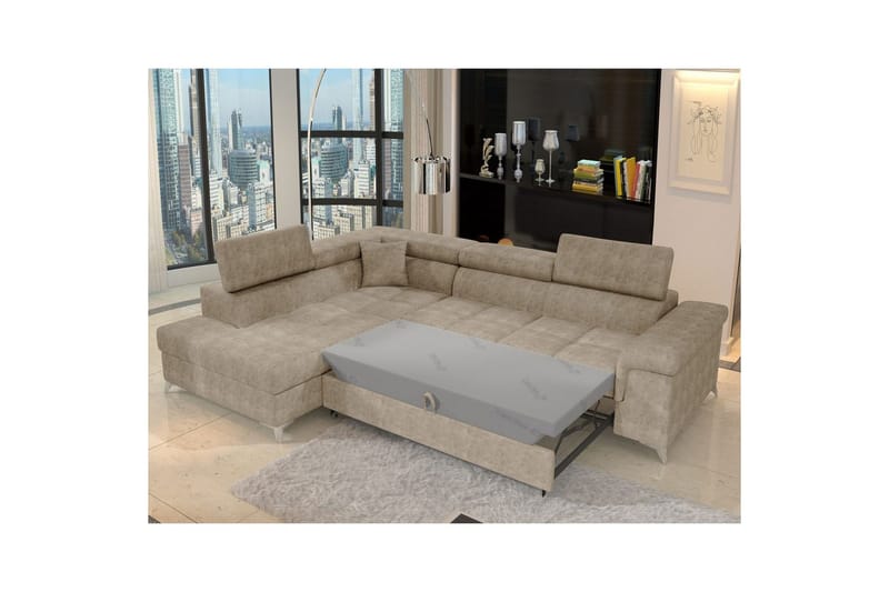 Seksjon Eltap Eridano 275x202x88 cm - Amore 18, Beige, Venstre - Møbler - Sofaer - Sovesofaer