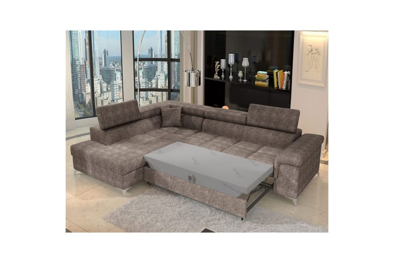 Seksjon Eltap Eridano 275x202x88 cm - Amore 20, Mørk Beige, Venstre - Møbler - Sofaer - Sovesofaer