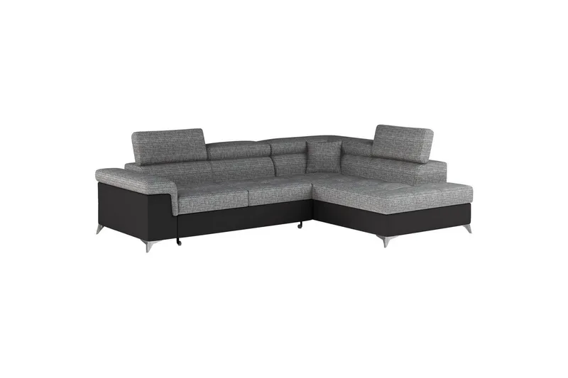 Seksjon Eltap Eridano 275x202x88 cm - Berlin 01, Soft 11, Grå, Svart, Høyre - Møbler - Sofaer - Sovesofaer