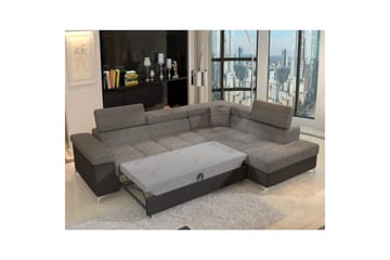 Seksjon Eltap Eridano 275x202x88 cm - Berlin 01, Soft 11, Grå, Svart, Høyre - Møbler - Sofaer - Sovesofaer