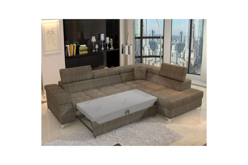 Seksjon Eltap Eridano 275x202x88 cm - Berlin 03, Beige, Høyre - Møbler - Sofaer - Sovesofaer