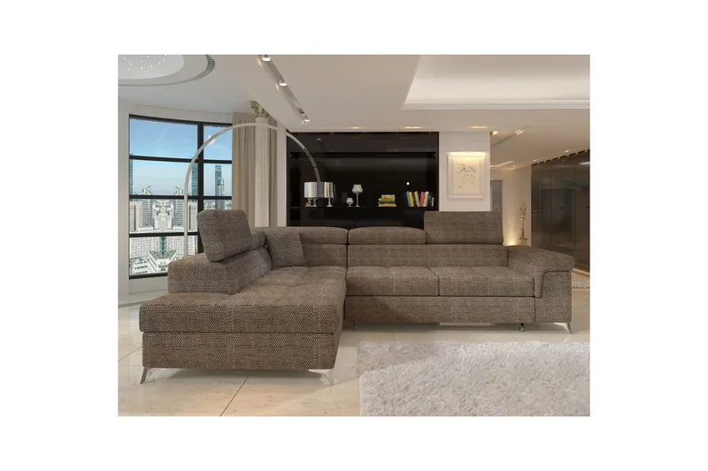Seksjon Eltap Eridano 275x202x88 cm - Berlin 03, Beige, Venstre - Møbler - Sofaer - Sovesofaer