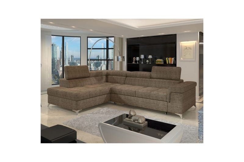 Seksjon Eltap Eridano 275x202x88 cm - Berlin 03, Beige, Venstre - Møbler - Sofaer - Sovesofaer