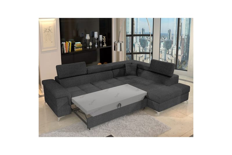 Seksjon Eltap Eridano 275x202x88 cm - Inari 96, Mørk Grå, Høyre - Møbler - Sofaer - Sovesofaer