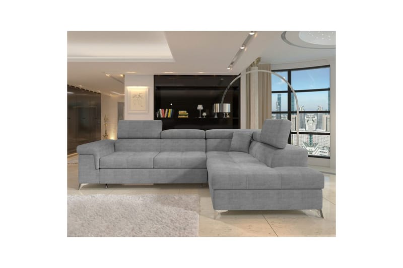 Seksjon Eltap Eridano 275x202x88 cm - Manhattan 03, Lys Grå, Høyre - Møbler - Sofaer - Sovesofaer