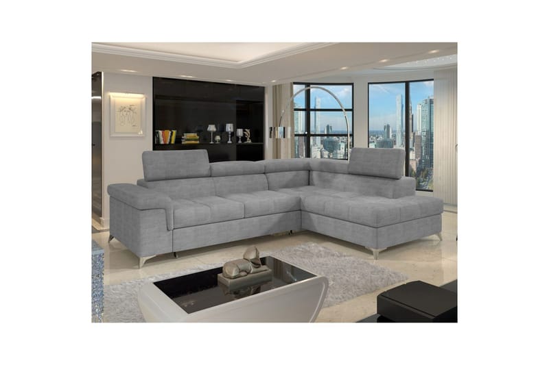 Seksjon Eltap Eridano 275x202x88 cm - Manhattan 03, Lys Grå, Høyre - Møbler - Sofaer - Sovesofaer