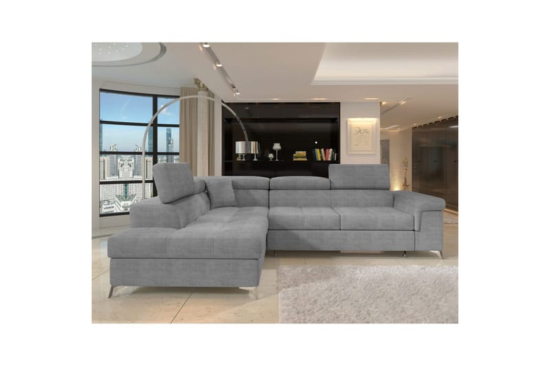 Seksjon Eltap Eridano 275x202x88 cm - Manhattan 03, Lys Grå, Venstre - Møbler - Sofaer - Sovesofaer