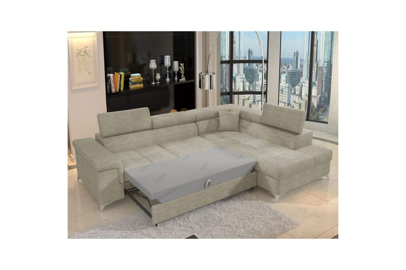 Seksjon Eltap Eridano 275x202x88 cm - Manhattan 20, Mørk Beige, Høyre - Møbler - Sofaer - Sovesofaer