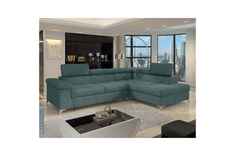 Seksjon Eltap Eridano 275x202x88 cm - Manhattan 38, Grønn, Høyre - Møbler - Sofaer - Sovesofaer