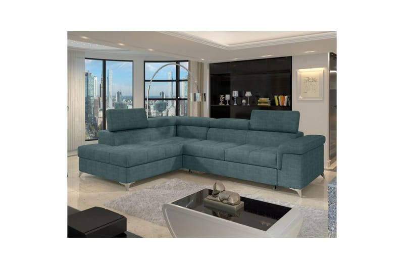Seksjon Eltap Eridano 275x202x88 cm - Manhattan 38, Grønn, Venstre - Møbler - Sofaer - Sovesofaer