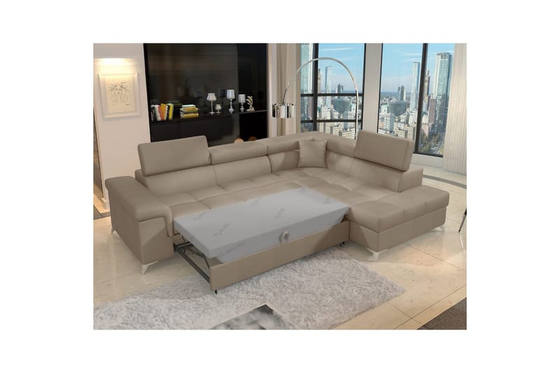 Seksjon Eltap Eridano 275x202x88 cm - Monolith 09, Mørk Beige, Høyre - Møbler - Sofaer - Sovesofaer