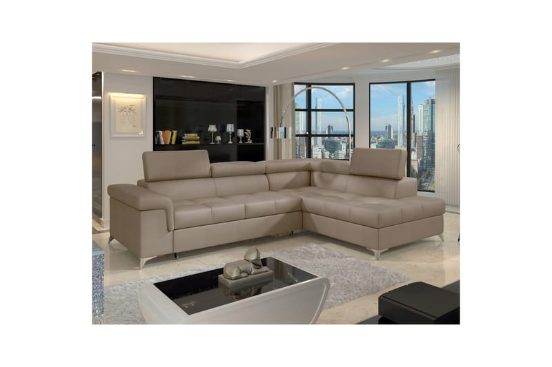 Seksjon Eltap Eridano 275x202x88 cm - Monolith 09, Mørk Beige, Høyre - Møbler - Sofaer - Sovesofaer