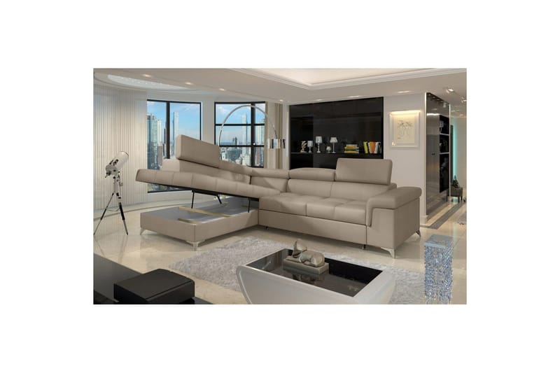 Seksjon Eltap Eridano 275x202x88 cm - Monolith 09, Mørk Beige, Venstre - Møbler - Sofaer - Sovesofaer