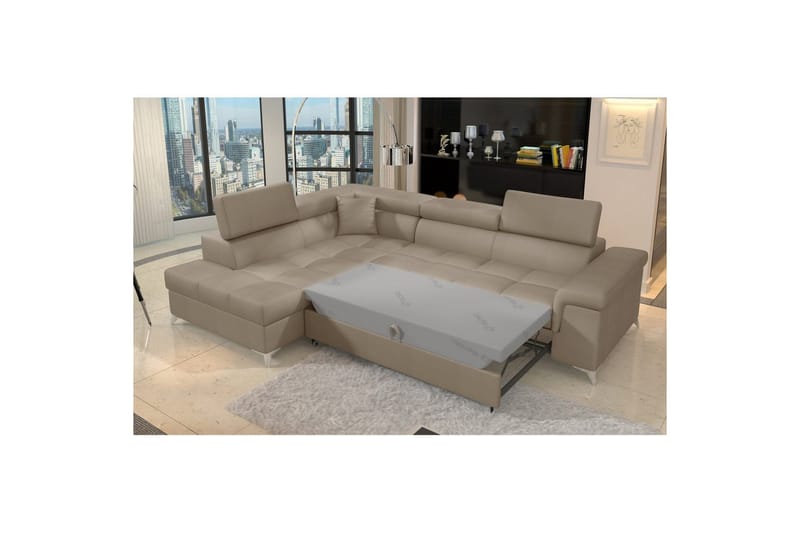 Seksjon Eltap Eridano 275x202x88 cm - Monolith 09, Mørk Beige, Venstre - Møbler - Sofaer - Sovesofaer