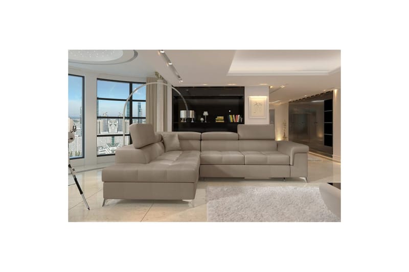 Seksjon Eltap Eridano 275x202x88 cm - Monolith 09, Mørk Beige, Venstre - Møbler - Sofaer - Sovesofaer