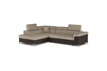 Seksjon Eltap Eridano 275x202x88 cm - Monolith 09, Monolith 29, Mørk Beige, Brun, Høyre - Møbler - Sofaer - Sovesofaer