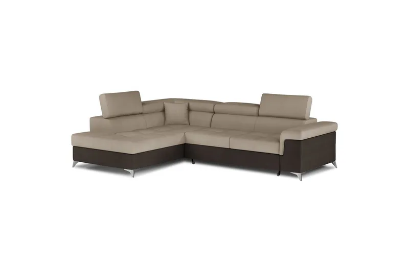 Seksjon Eltap Eridano 275x202x88 cm - Monolith 09, Monolith 29, Mørk Beige, Brun, Høyre - Møbler - Sofaer - Sovesofaer