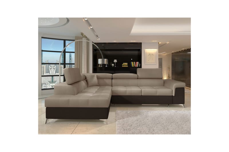 Seksjon Eltap Eridano 275x202x88 cm - Monolith 09, Monolith 29, Mørk Beige, Brun, Høyre - Møbler - Sofaer - Sovesofaer