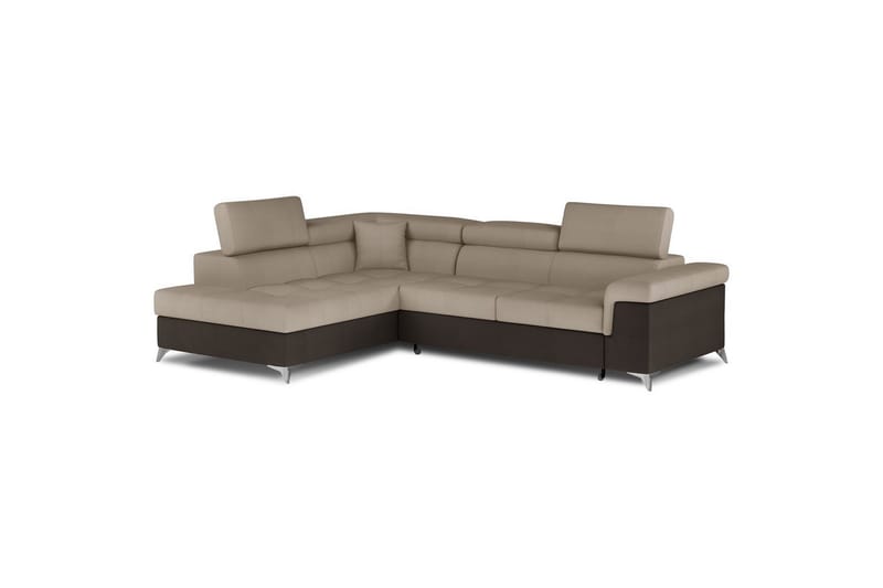 Seksjon Eltap Eridano 275x202x88 cm - Monolith 09, Monolith 29, Mørk Beige, Brun, Høyre - Møbler - Sofaer - Sovesofaer