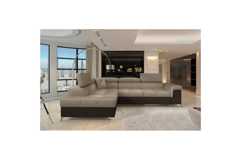 Seksjon Eltap Eridano 275x202x88 cm - Monolith 09, Monolith 29, Mørk Beige, Brun, Venstre - Møbler - Sofaer - Sovesofaer