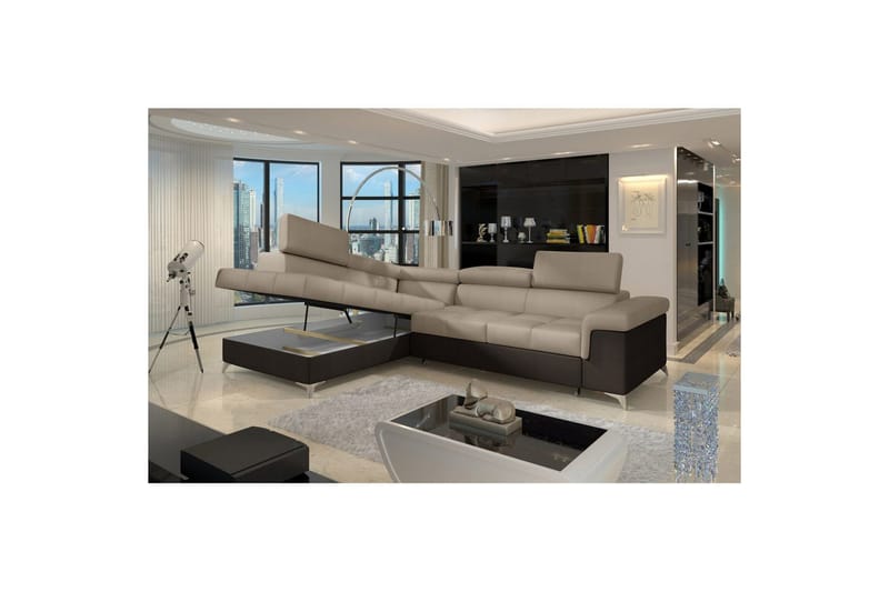 Seksjon Eltap Eridano 275x202x88 cm - Monolith 09, Monolith 29, Mørk Beige, Brun, Venstre - Møbler - Sofaer - Sovesofaer